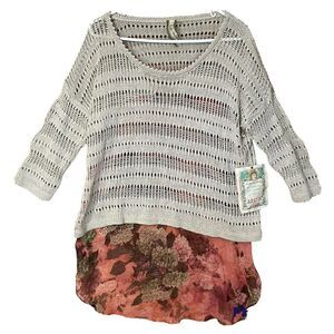 NWT ARATTA Mixed Media Love Memory Silk Contrast